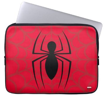 Spider-man Skinny Spider Logo Laptop Sleeve by spidermanclassics at Zazzle