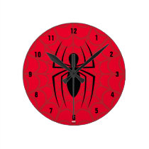 Spider-Man Skinny Spider Logo Round Clock