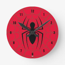 Spider-Man Skinny Spider Logo Round Clock