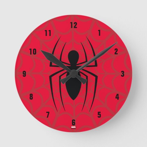 Spider_Man Skinny Spider Logo Round Clock