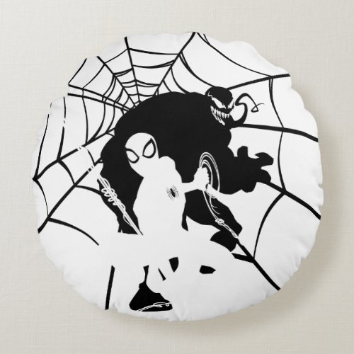 Spider_Man  Spider_Man In Venoms Web Round Pillow
