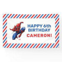 Spider-Man Striped Birthday Banner