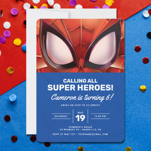 Cartes d'invitation - Spiderman Crime Fighter - lot de 6