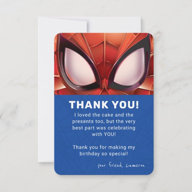 Spider-Man | Super Hero Birthday Thank You Invitation (Front)
