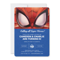 Spider-Man | Super Hero Twins Birthday Invitation