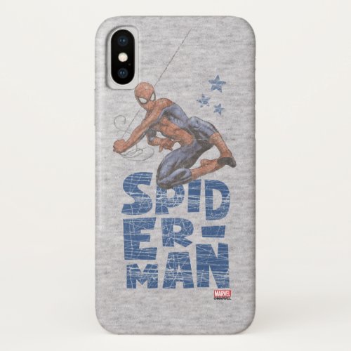 Spider_Man Swing and Stars Graphic iPhone X Case
