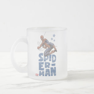 Spider-Man Swing and Stars Graphic Frosted Glass Coffee Mug