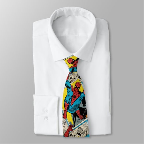 Spider_Man Swinging Out Of Comic Panels Neck Tie