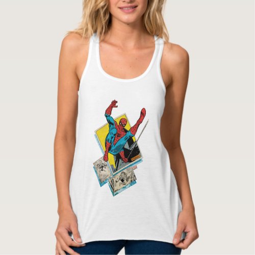 Spider_Man Swinging Out Of Comic Panels Tank Top