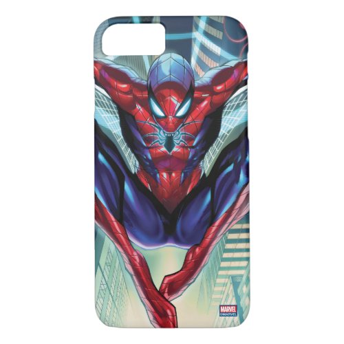 Spider_Man  Swinging Over City Glow iPhone 87 Case
