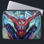 Spider-Man | Swinging Over City Glow Laptop Sleeve<br><div class="desc">Check out Spider-Man web-swinging high over the city at night,  glowing from the nightlife below.</div>