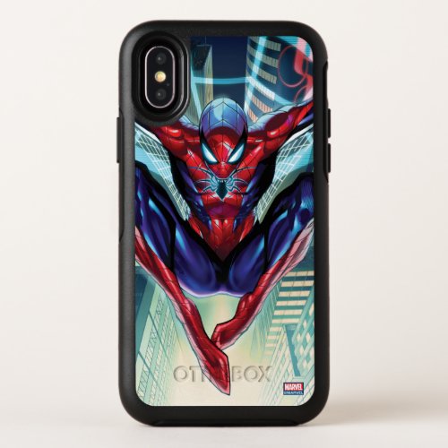 Spider_Man  Swinging Over City Glow OtterBox Symmetry iPhone X Case