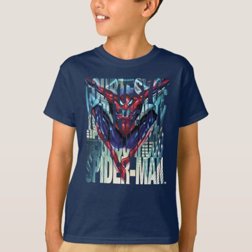 Spider_Man  Swinging Over City Glow T_Shirt