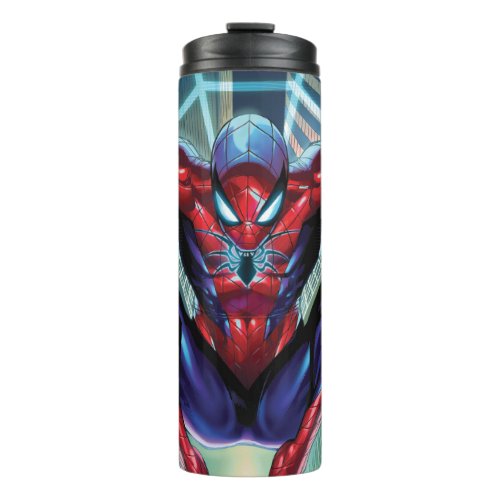 Spider_Man  Swinging Over City Glow Thermal Tumbler