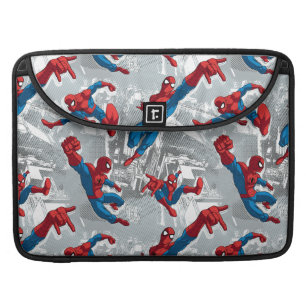Spider-Man Swinging Over City Pattern Sleeve For MacBooks
