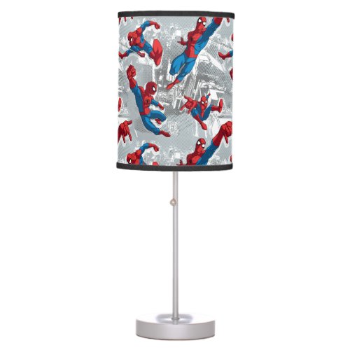 Spider_Man Swinging Over City Pattern Table Lamp