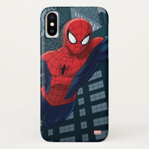 Spider_Man Swinging Through Downtown iPhone X Case
