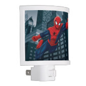 Spider-Man Swinging Through Downtown Night Light (Right)