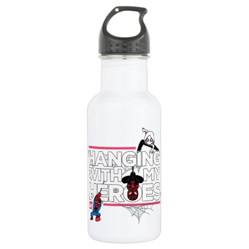 Spider_Man Team Hanging With My Heroes Stainless Steel Water Bottle