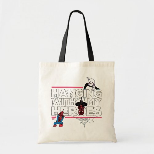 Spider_Man Team Hanging With My Heroes Tote Bag