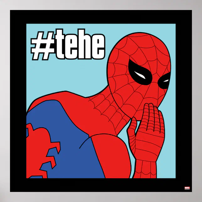 Spider-Man #tehe Laughing Meme Graphic Poster | Zazzle