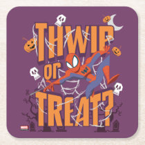 Spider-Man "Thwip or Treat?" Square Paper Coaster