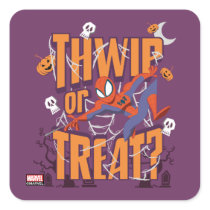 Spider-Man "Thwip or Treat?" Square Sticker