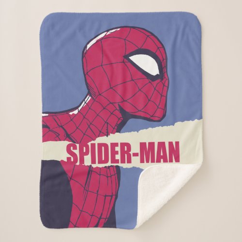 Spider_Man Torn Page Name Graphic Sherpa Blanket