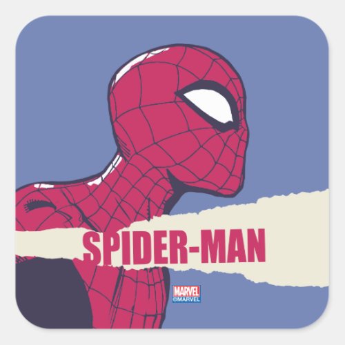 Spider_Man Torn Page Name Graphic Square Sticker