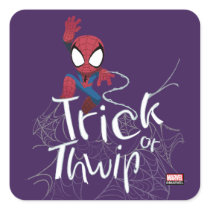 Spider-Man "Trick or Thwip" Square Sticker