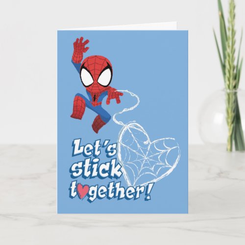 Spider_Man Valentine  Lets Stick Together Card