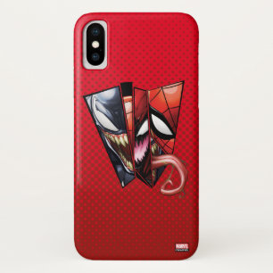 Spider-Man Venom, Carnage, & Spider-Man Cutout iPhone X Case