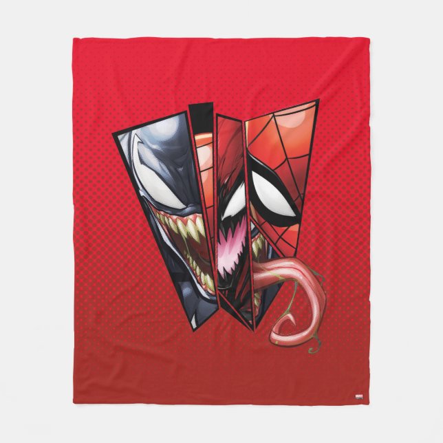 Spider-Man | Venom, Carnage, & Spider-Man Cutout Fleece Blanket (Front)