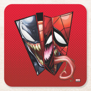 Spider-Man   Venom, Carnage, & Spider-Man Cutout Square Paper Coaster