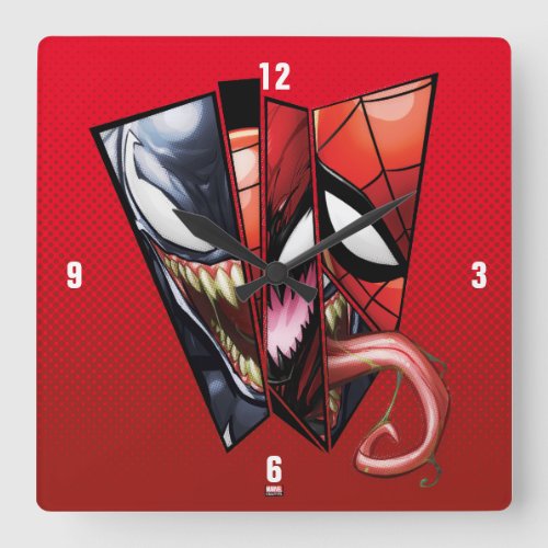 Spider_Man  Venom Carnage  Spider_Man Cutout Square Wall Clock