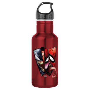 Spider-Man Venom, Carnage, & Spider-Man Cutout Stainless Steel Water Bottle