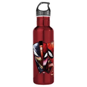 Spider-Man Venom, Carnage, & Spider-Man Cutout Stainless Steel Water Bottle