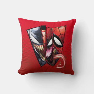 Spider-Man   Venom, Carnage, & Spider-Man Cutout Throw Pillow