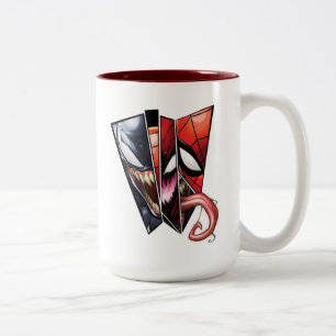 Spider-Man Venom, Carnage, & Spider-Man Cutout Two-Tone Coffee Mug
