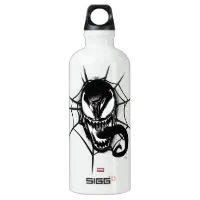 Dual Spider-Man Miles Morales & Venom Head Stainless Steel Water Bottle, Zazzle