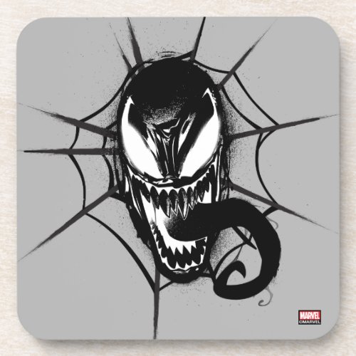 Spider_Man  Venom Head In Web Graphic Beverage Coaster