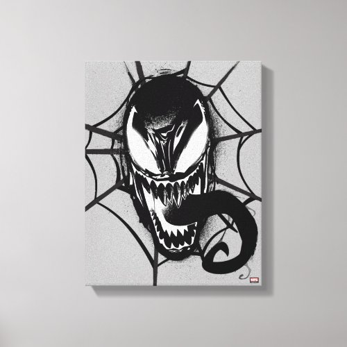 Spider_Man  Venom Head In Web Graphic Canvas Print