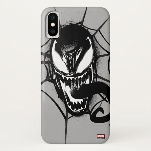 Spider_Man  Venom Head In Web Graphic iPhone X Case