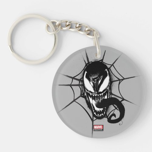 Spider_Man  Venom Head In Web Graphic Keychain