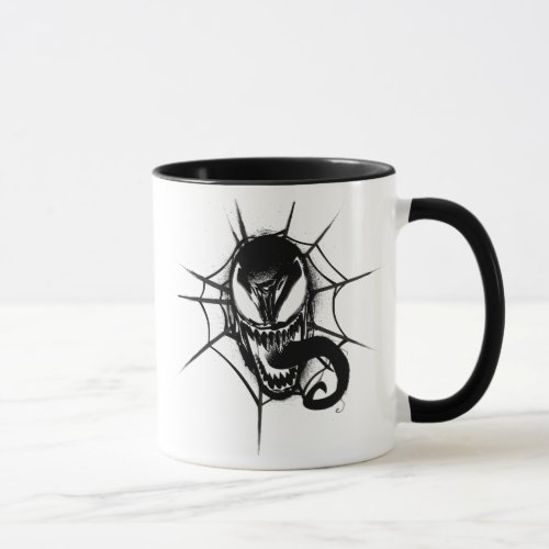 Spider_Man  Venom Head In Web Graphic Mug