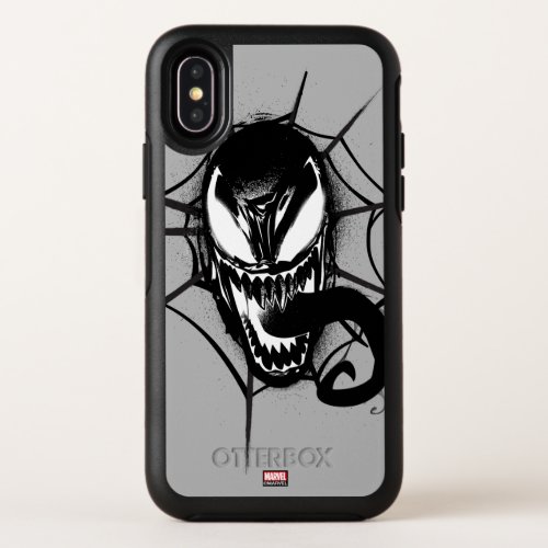 Spider_Man  Venom Head In Web Graphic OtterBox Symmetry iPhone X Case