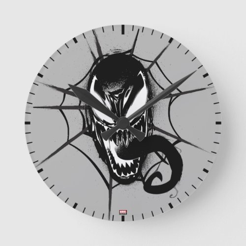 Spider_Man  Venom Head In Web Graphic Round Clock