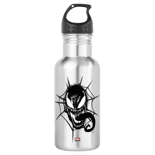 Spider_Man  Venom Head In Web Graphic Stainless Steel Water Bottle