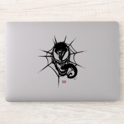 Spider_Man  Venom Head In Web Graphic Sticker