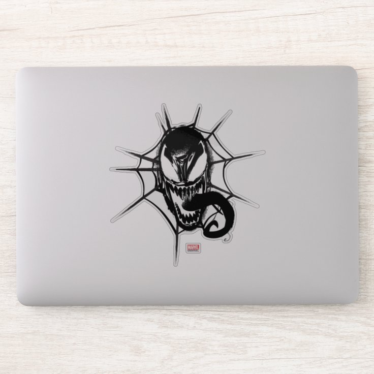 Spider-Man | Venom Head In Web Graphic Sticker | Zazzle